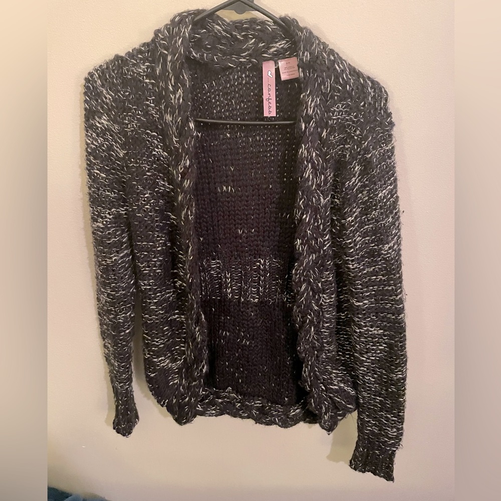 Confess black and white knit cardigan size M